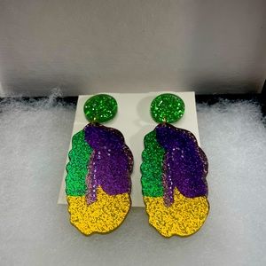 Mardi Gras Earrings *Same day Shipping* King Cake